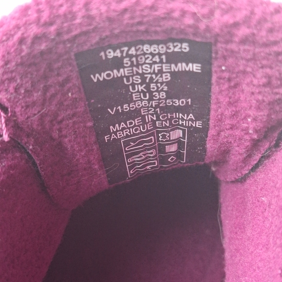 Lands End Women 7.5 Purple‎ Suede Thermolite Zip Up Moc Shoes Microfleece - Picture 12 of 14